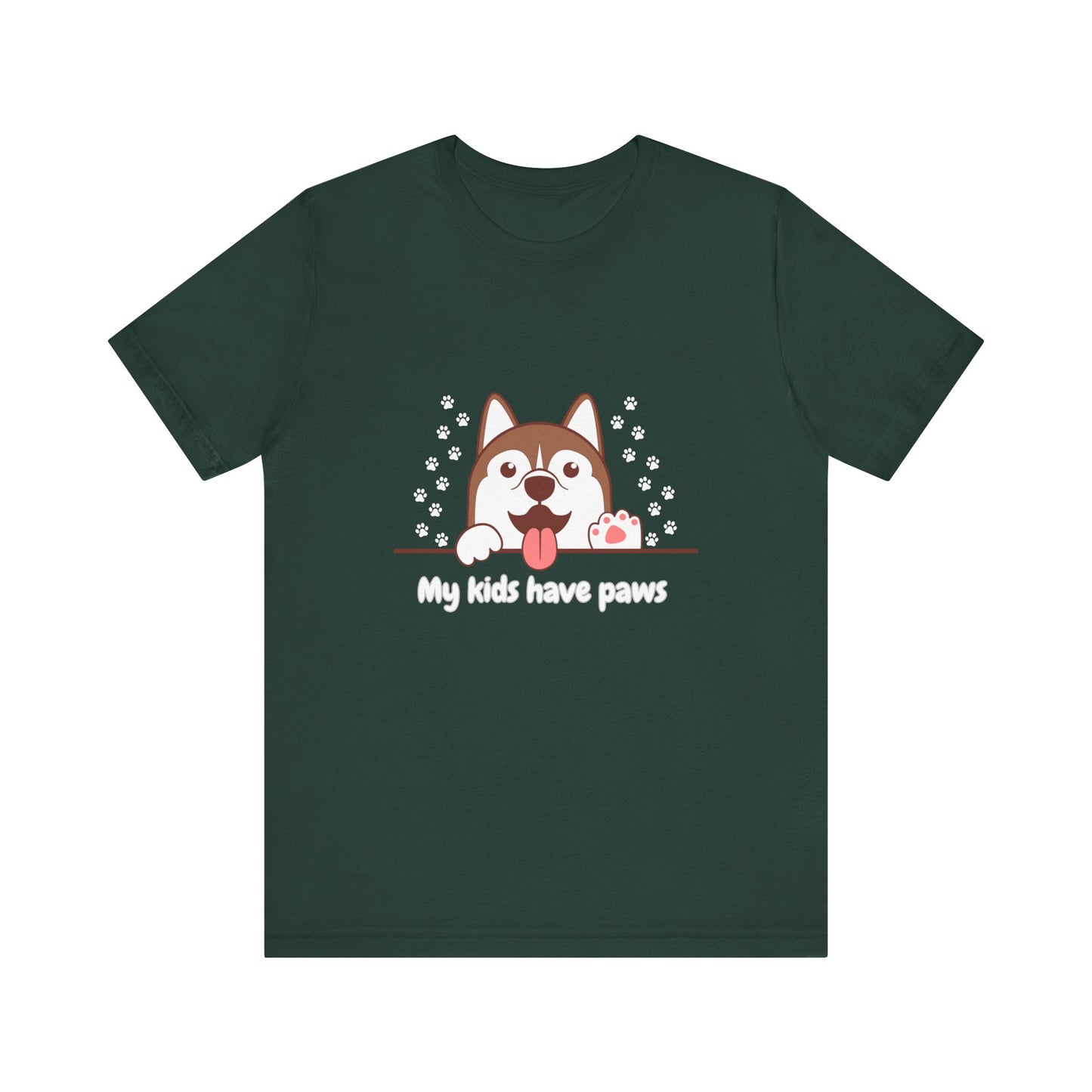 My Kids Have Paws, Unisex Jersey Short Sleeve Tee