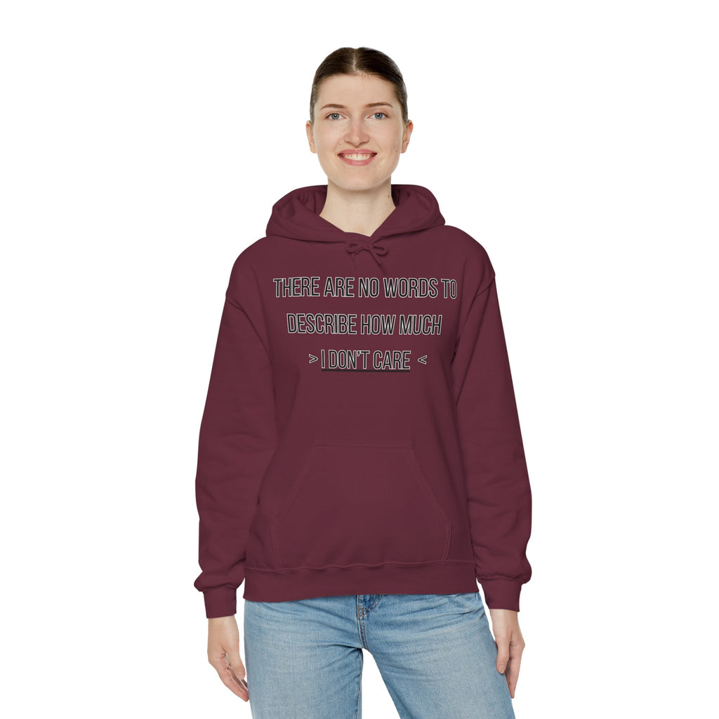 I Don't Care Hoodie | Unisex Heavy Blend Sweatshirt, Casual Wear, Gift for Friends, Cozy Fashion, Everyday Apparel