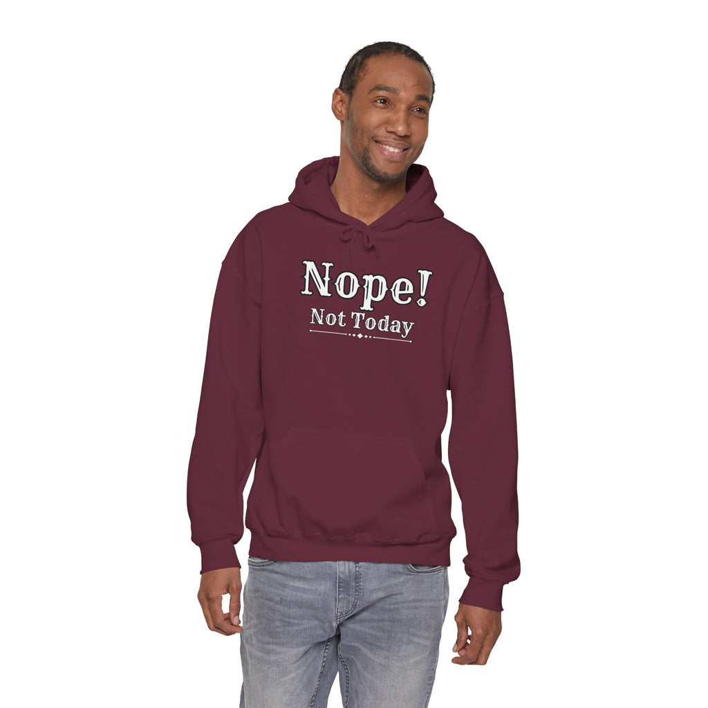 Nope! Not Today Hoodie — "Tomorrow" Back Graphic Casual Pullover