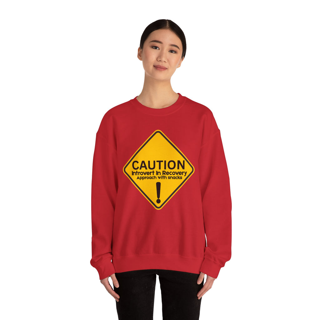 Caution: Introvert In Recovery — Approach With Snacks - Sweatshirt