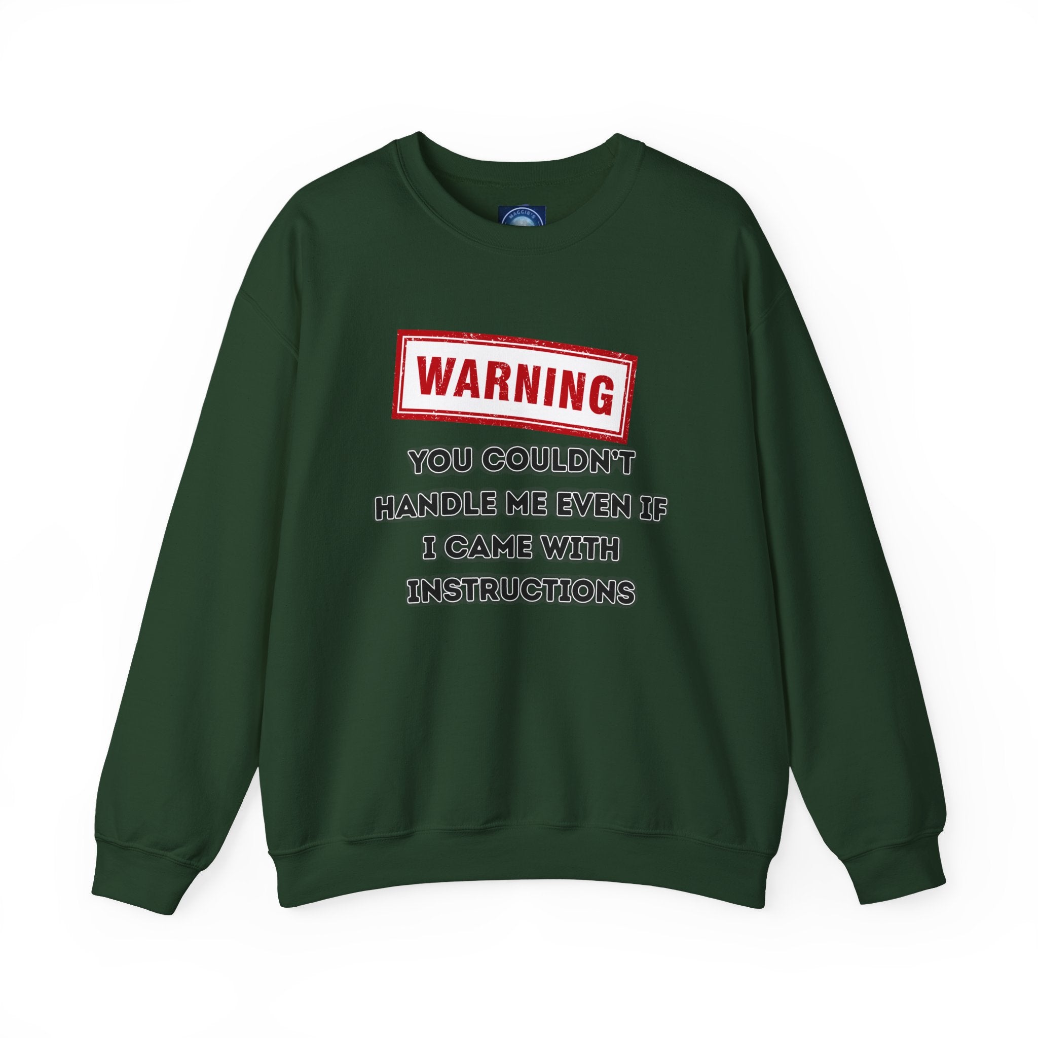 Warning Graphic Sweatshirt, Funny Crewneck for Laughter, Unisex Gift, Casual Style, Perfect for Everyday Wear