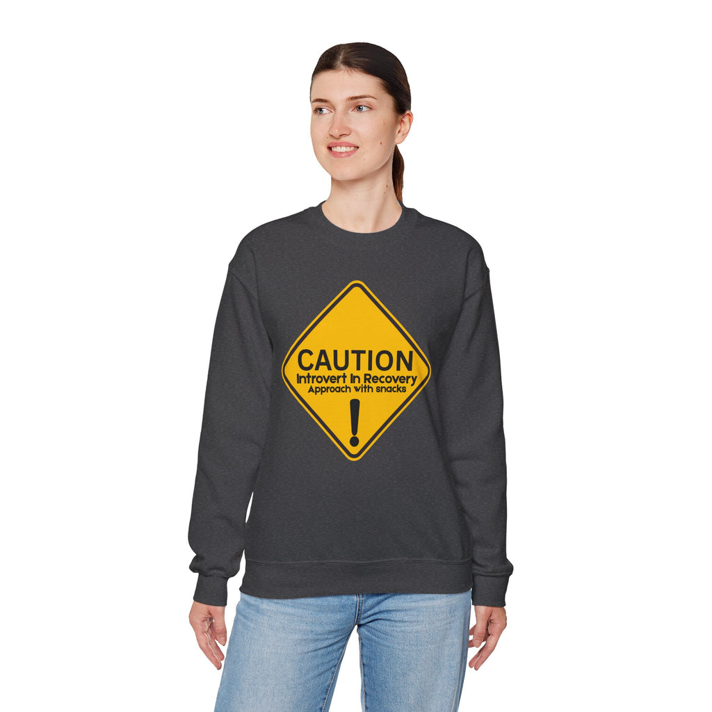 Caution: Introvert In Recovery — Approach With Snacks - Sweatshirt