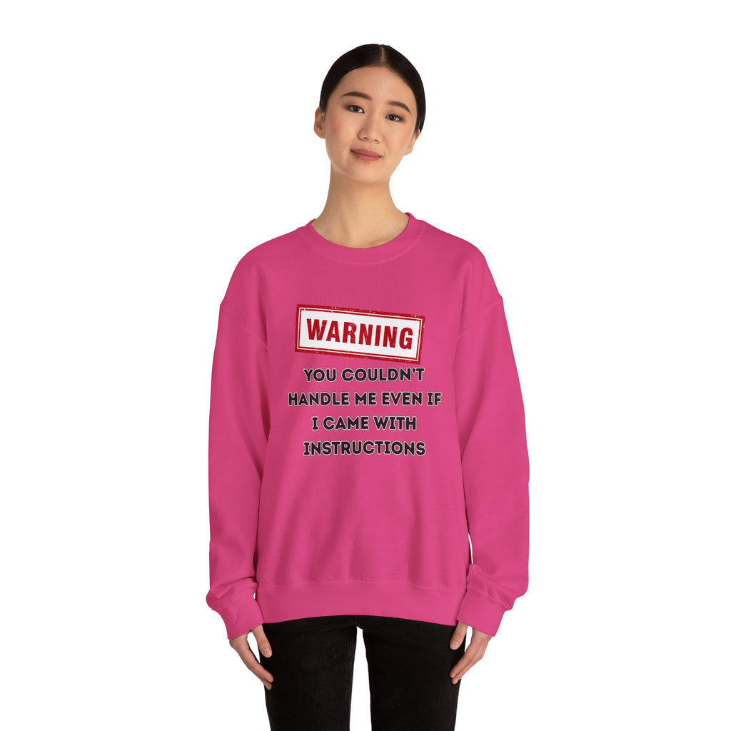 Warning Graphic Sweatshirt, Funny Crewneck for Laughter, Unisex Gift, Casual Style, Perfect for Everyday Wear