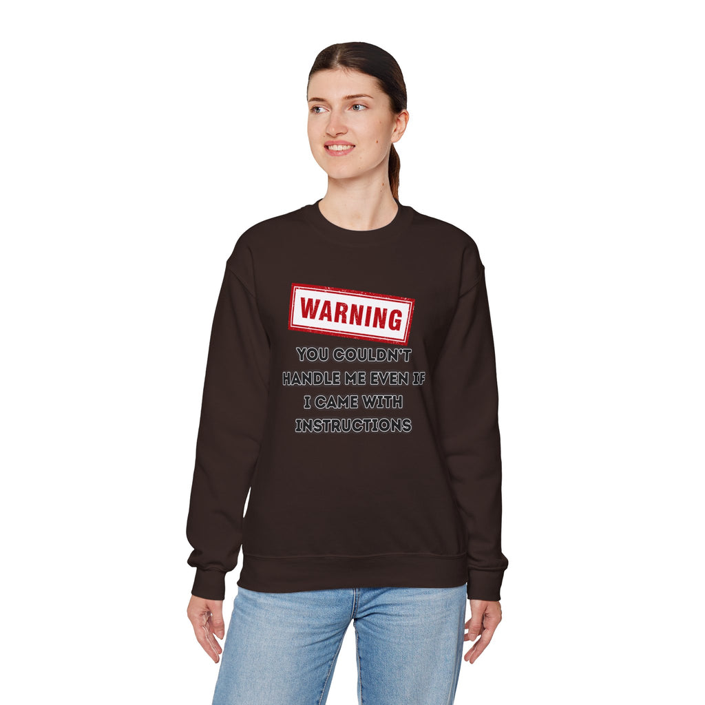 Warning Graphic Sweatshirt, Funny Crewneck for Laughter, Unisex Gift, Casual Style, Perfect for Everyday Wear