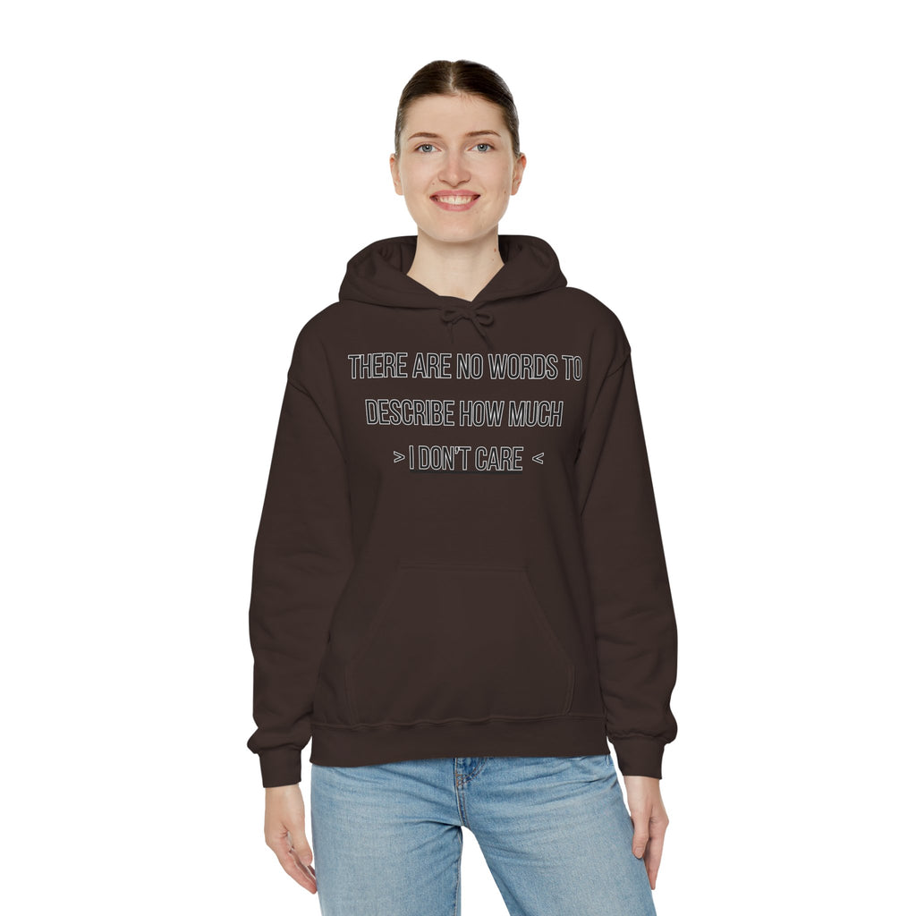 I Don't Care Hoodie | Unisex Heavy Blend Sweatshirt, Casual Wear, Gift for Friends, Cozy Fashion, Everyday Apparel