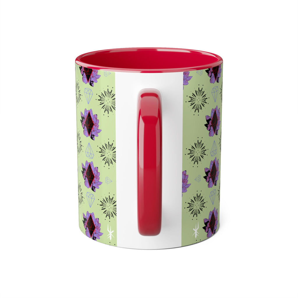 Geometric Floral Accent Mug — 11oz Decorative Coffee Cup