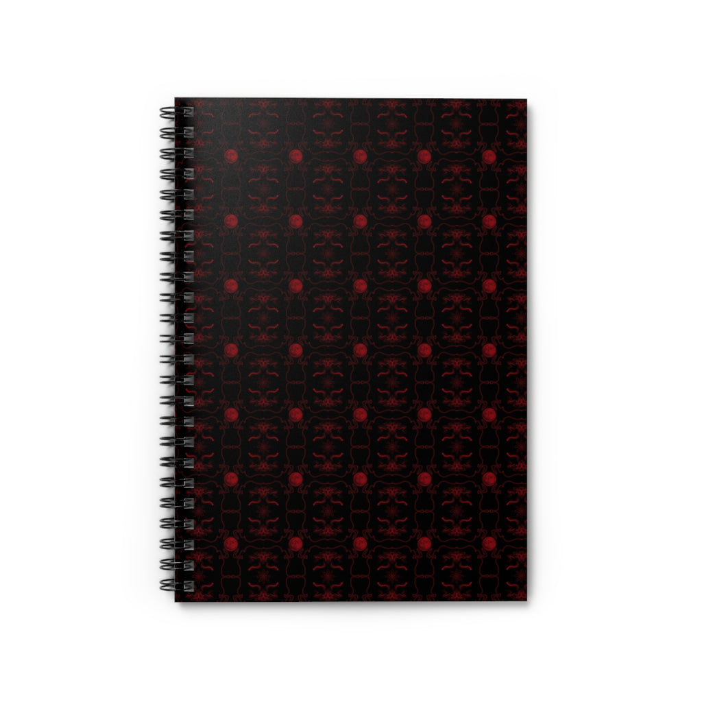 Dark Red Gothic Pattern Spiral Notebook — Ruled Journal for Notes & Ideas