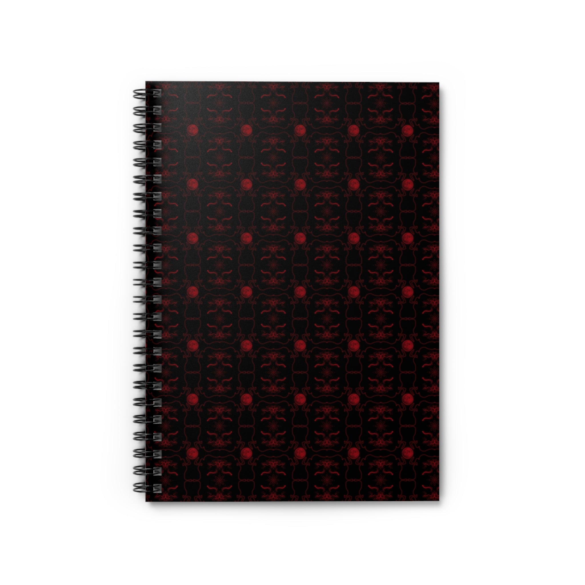 Dark Red Gothic Pattern Spiral Notebook — Ruled Journal for Notes & Ideas