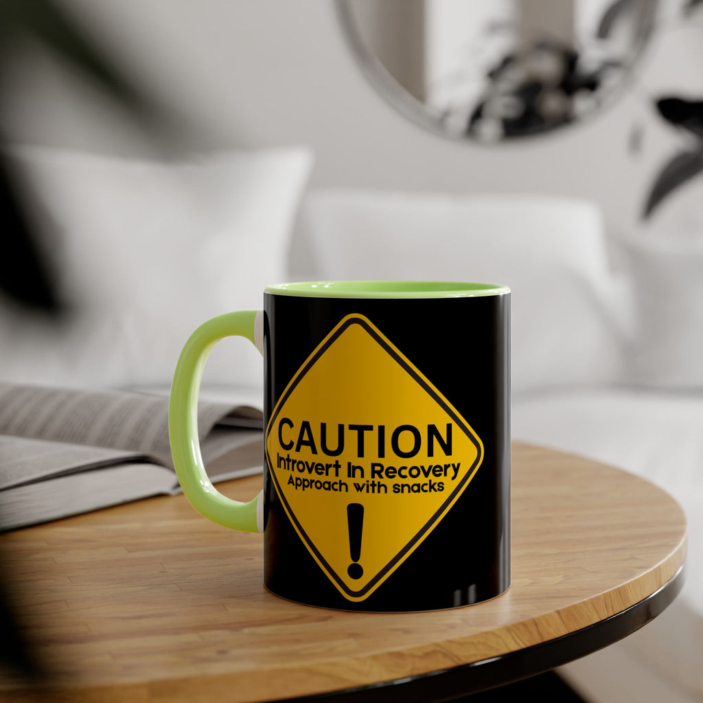 Caution: Introvert In Recovery — Approach With Snacks - Mug