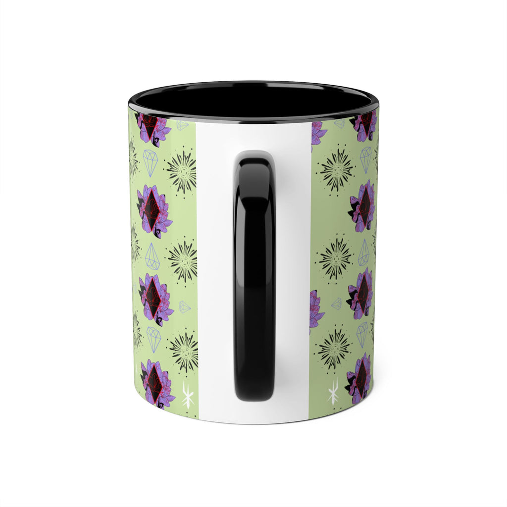 Geometric Floral Accent Mug — 11oz Decorative Coffee Cup