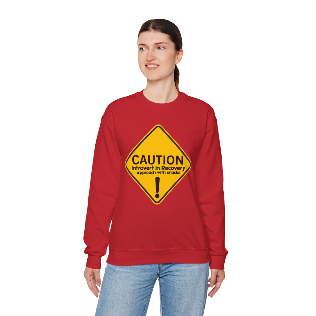 Caution: Introvert In Recovery — Approach With Snacks - Sweatshirt