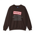 Warning Graphic Sweatshirt, Funny Crewneck for Laughter, Unisex Gift, Casual Style, Perfect for Everyday Wear