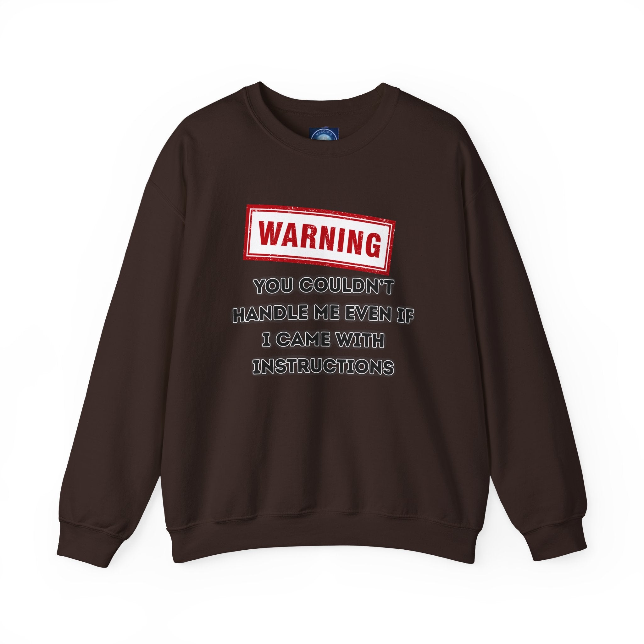 Warning Graphic Sweatshirt, Funny Crewneck for Laughter, Unisex Gift, Casual Style, Perfect for Everyday Wear