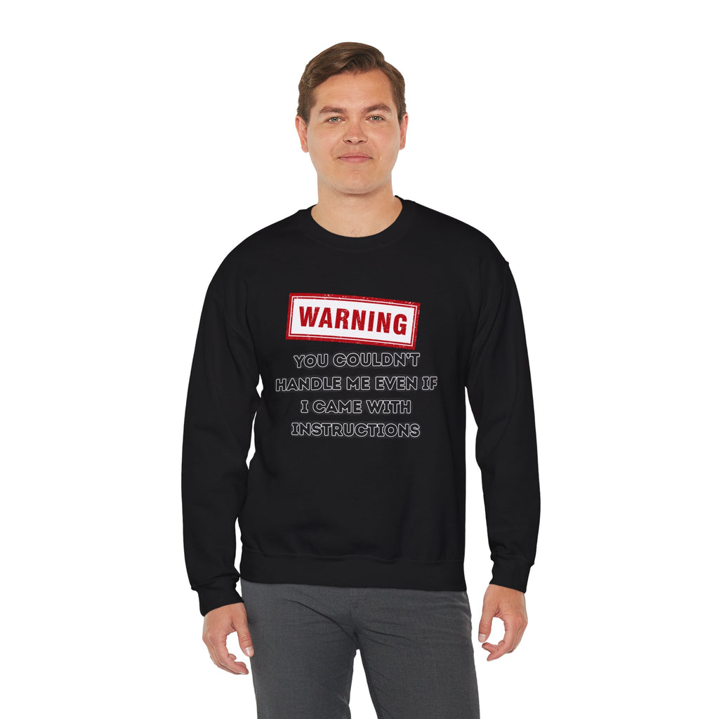 Warning Graphic Sweatshirt, Funny Crewneck for Laughter, Unisex Gift, Casual Style, Perfect for Everyday Wear