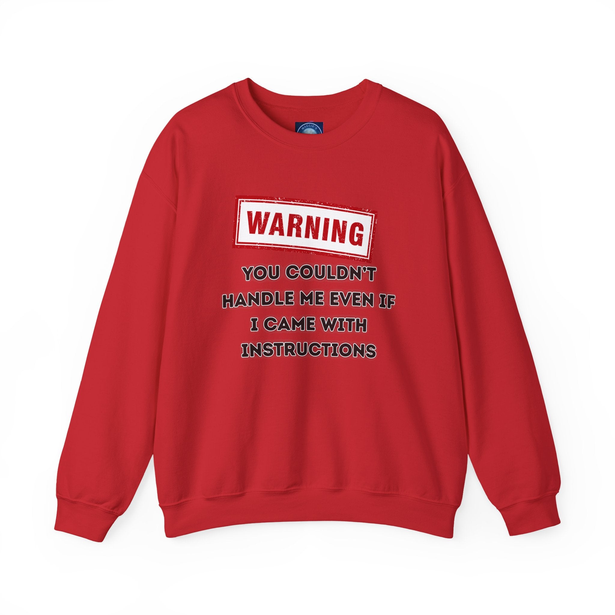 Warning Graphic Sweatshirt, Funny Crewneck for Laughter, Unisex Gift, Casual Style, Perfect for Everyday Wear