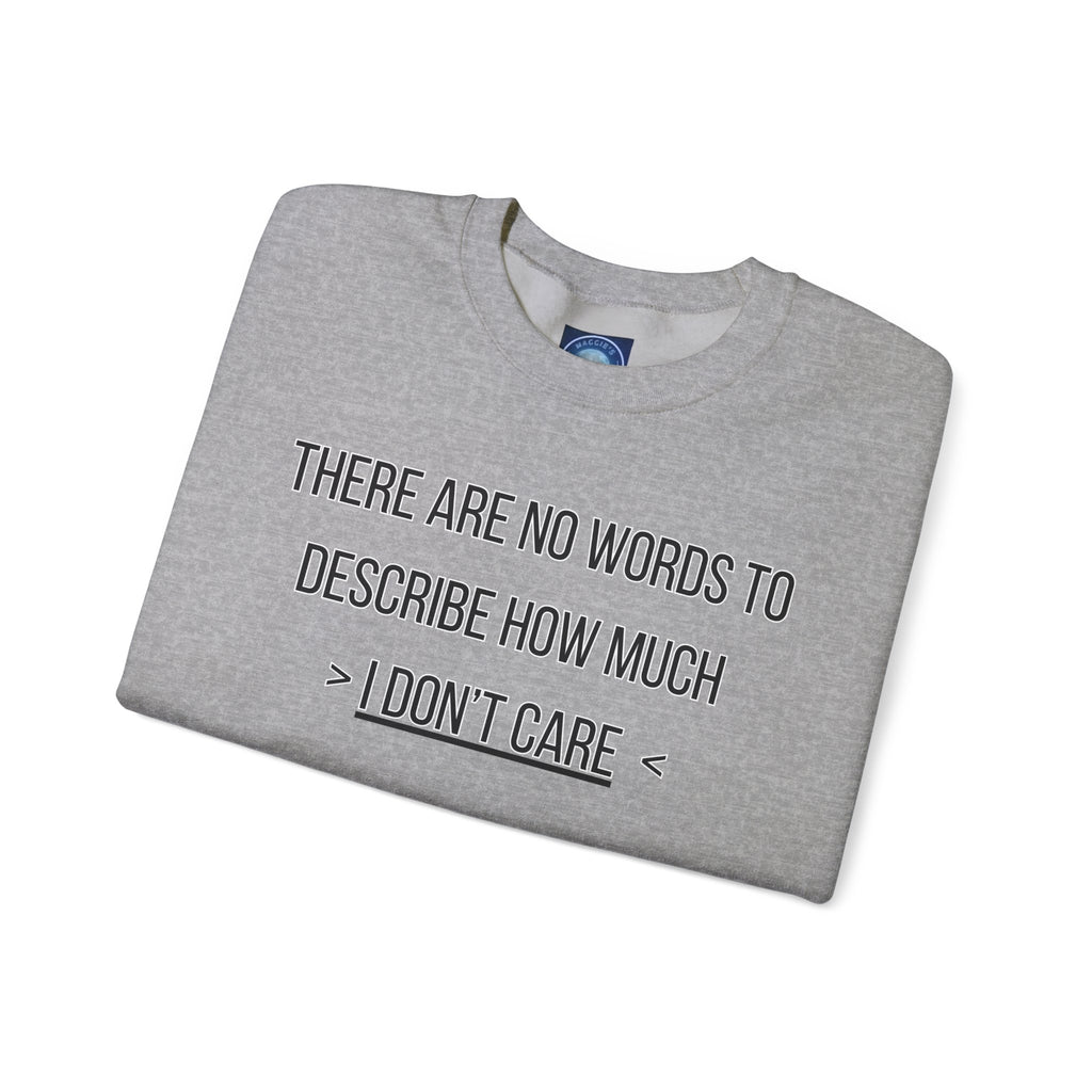 There Are No Words To Describe How Much > I Don’t Care < - Sweatshirt