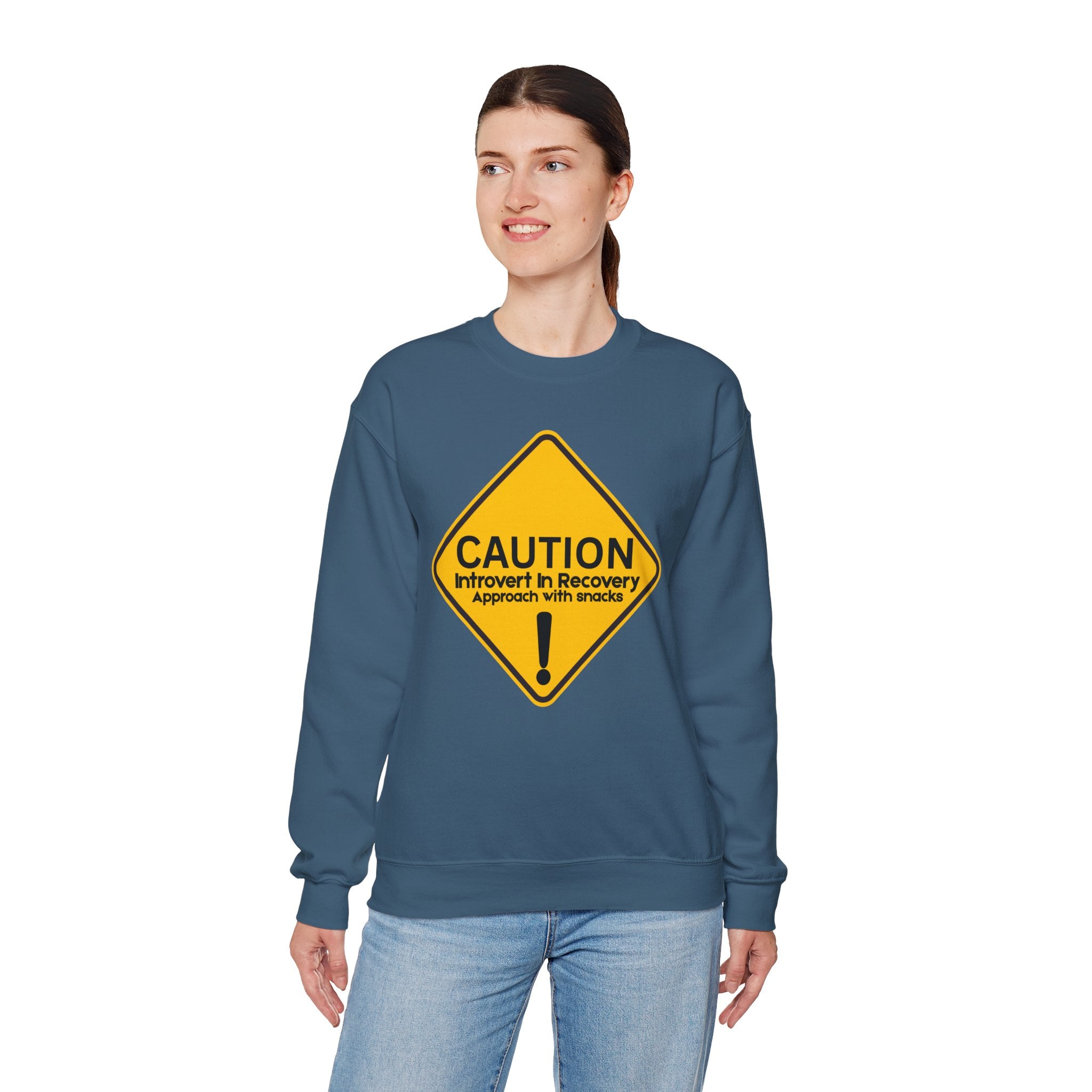 Caution: Introvert In Recovery — Approach With Snacks - Sweatshirt