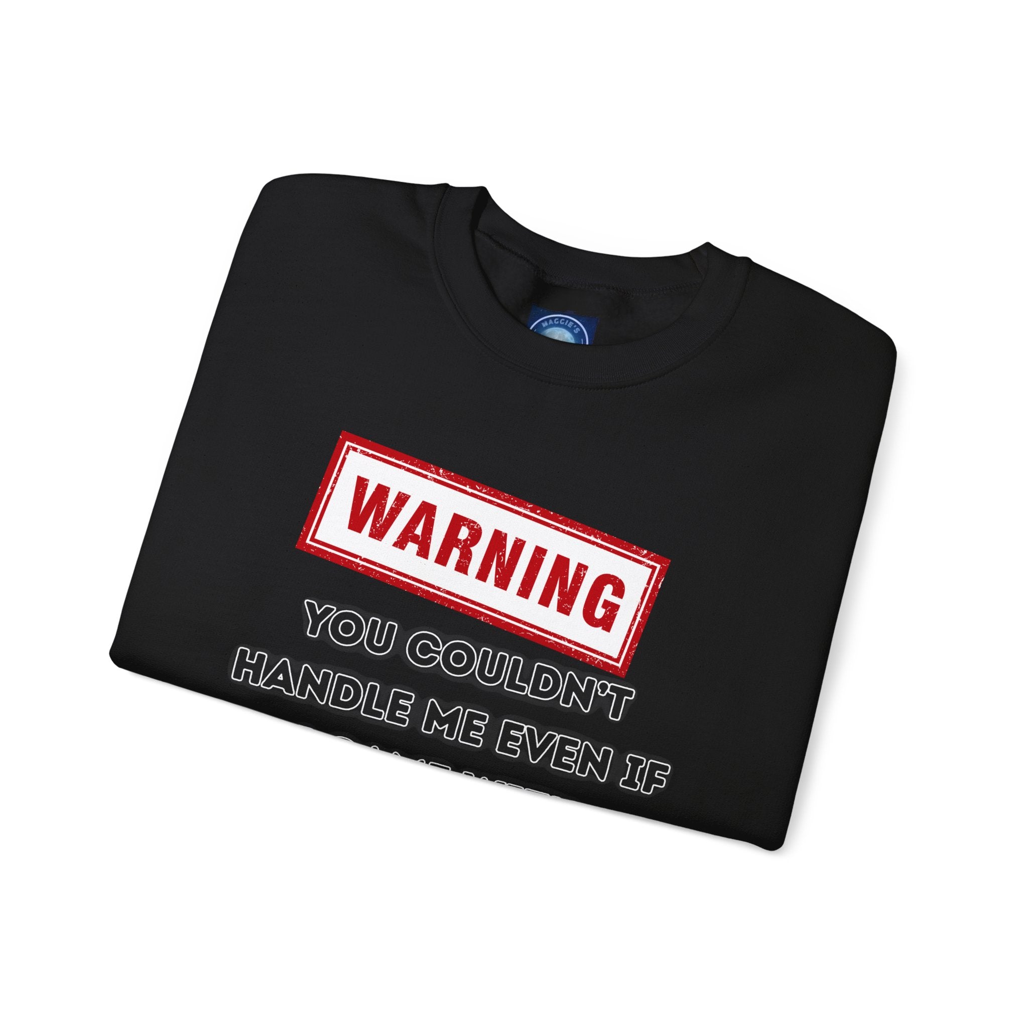 Warning Graphic Sweatshirt, Funny Crewneck for Laughter, Unisex Gift, Casual Style, Perfect for Everyday Wear