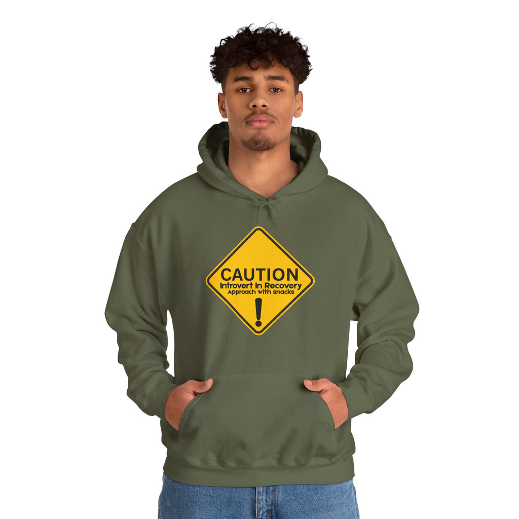 Caution: Introvert In Recovery — Approach With Snacks - hoodie
