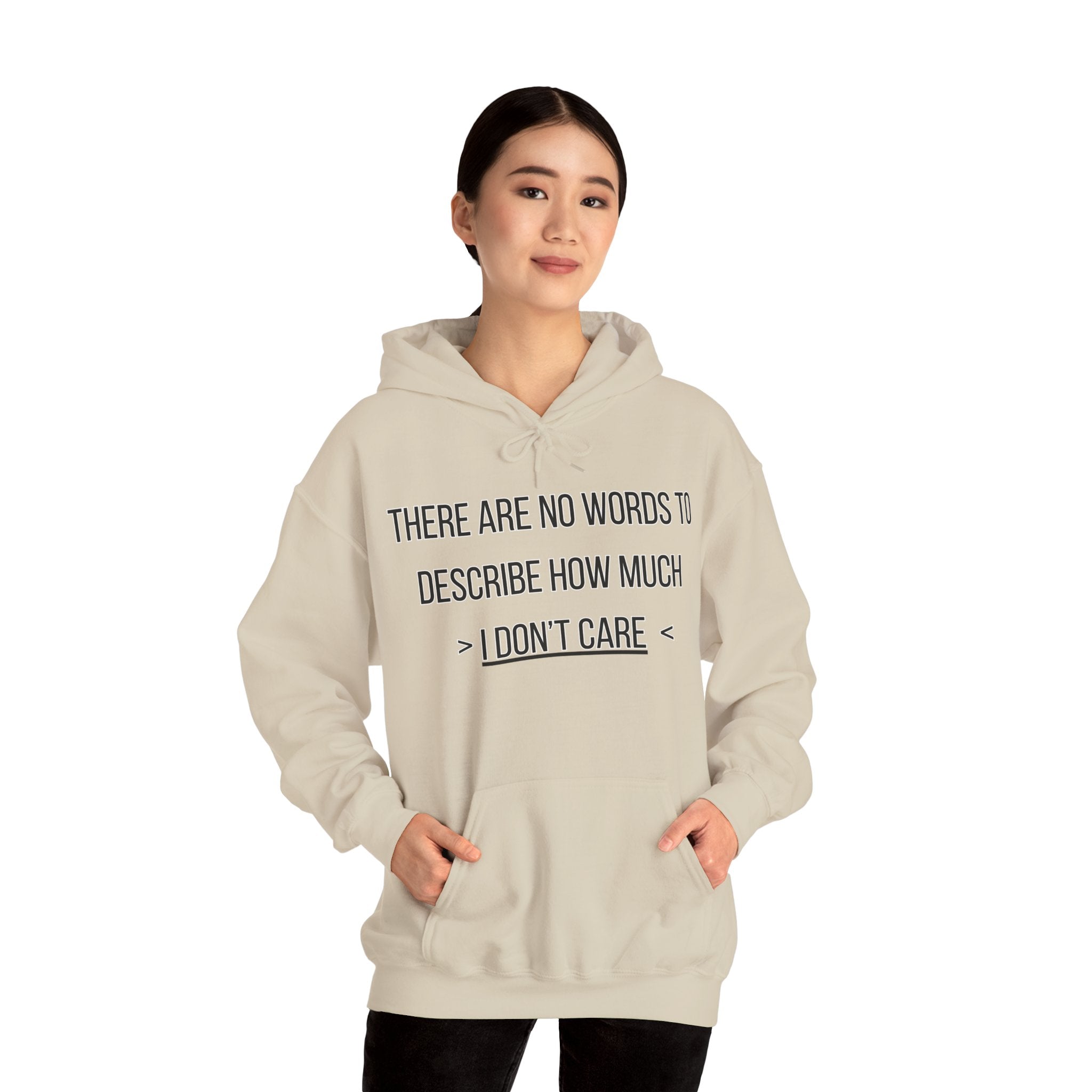 I Don't Care Hoodie | Unisex Heavy Blend Sweatshirt, Casual Wear, Gift for Friends, Cozy Fashion, Everyday Apparel