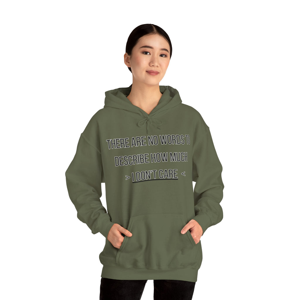 I Don't Care Hoodie | Unisex Heavy Blend Sweatshirt, Casual Wear, Gift for Friends, Cozy Fashion, Everyday Apparel