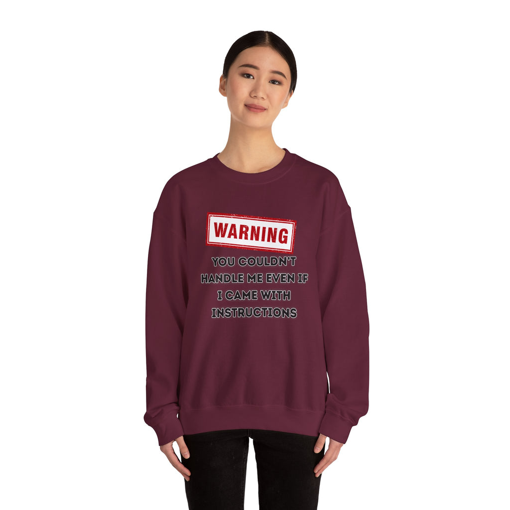Warning Graphic Sweatshirt, Funny Crewneck for Laughter, Unisex Gift, Casual Style, Perfect for Everyday Wear