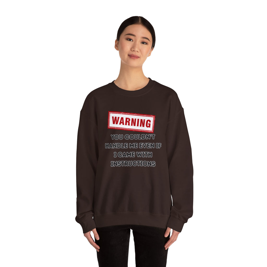 Warning Graphic Sweatshirt, Funny Crewneck for Laughter, Unisex Gift, Casual Style, Perfect for Everyday Wear