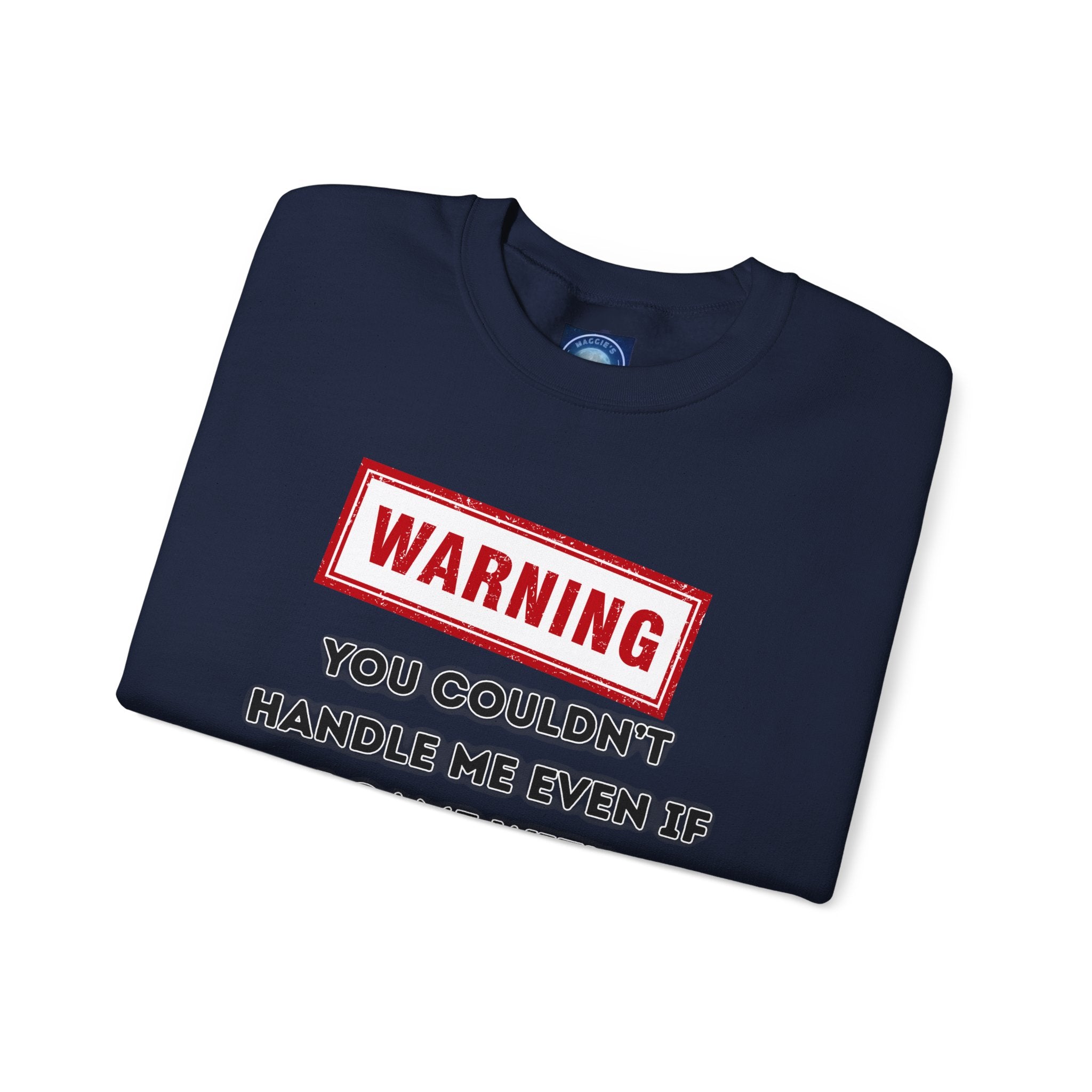 Warning Graphic Sweatshirt, Funny Crewneck for Laughter, Unisex Gift, Casual Style, Perfect for Everyday Wear