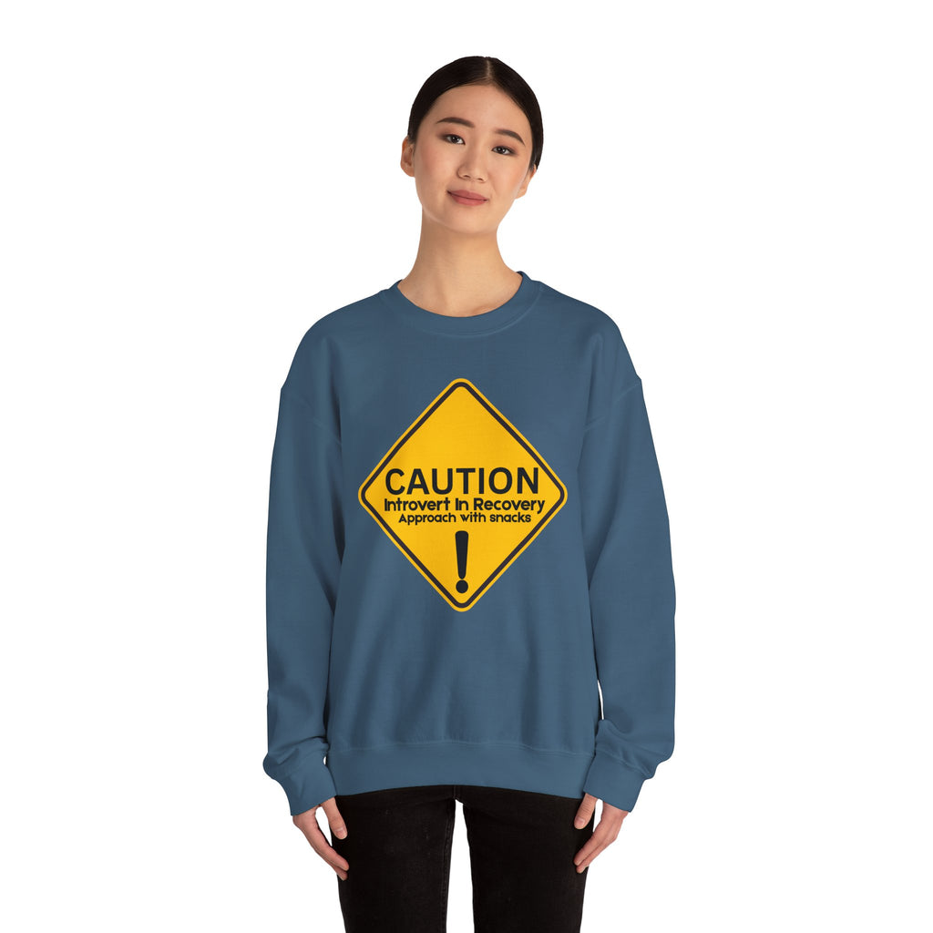 Caution: Introvert In Recovery — Approach With Snacks - Sweatshirt
