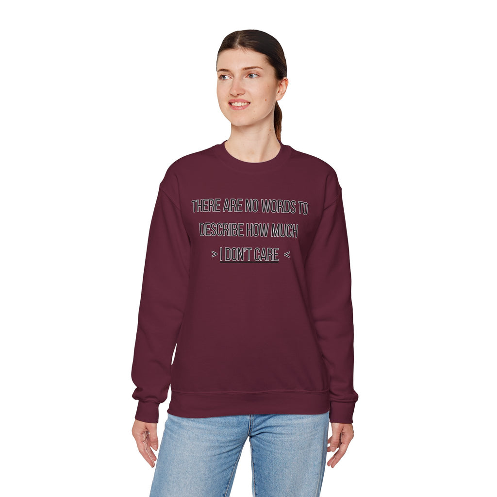 There Are No Words To Describe How Much > I Don’t Care < - Sweatshirt