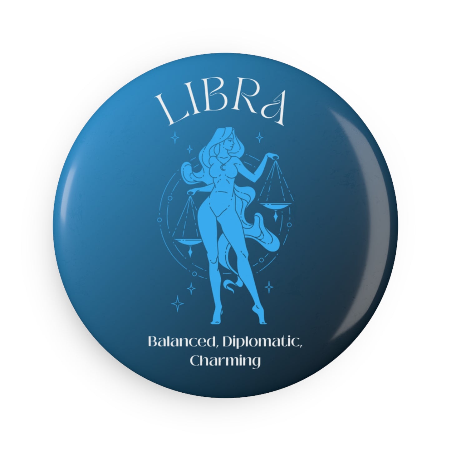 Libra, Button Magnet, Round (1 & 10 pcs)