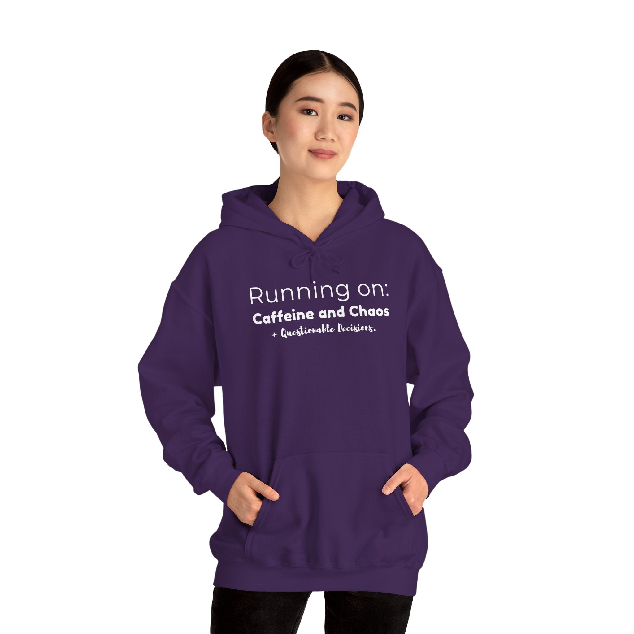 Running on: Caffeine and Chaos + Questionable Decisions - Hoodie