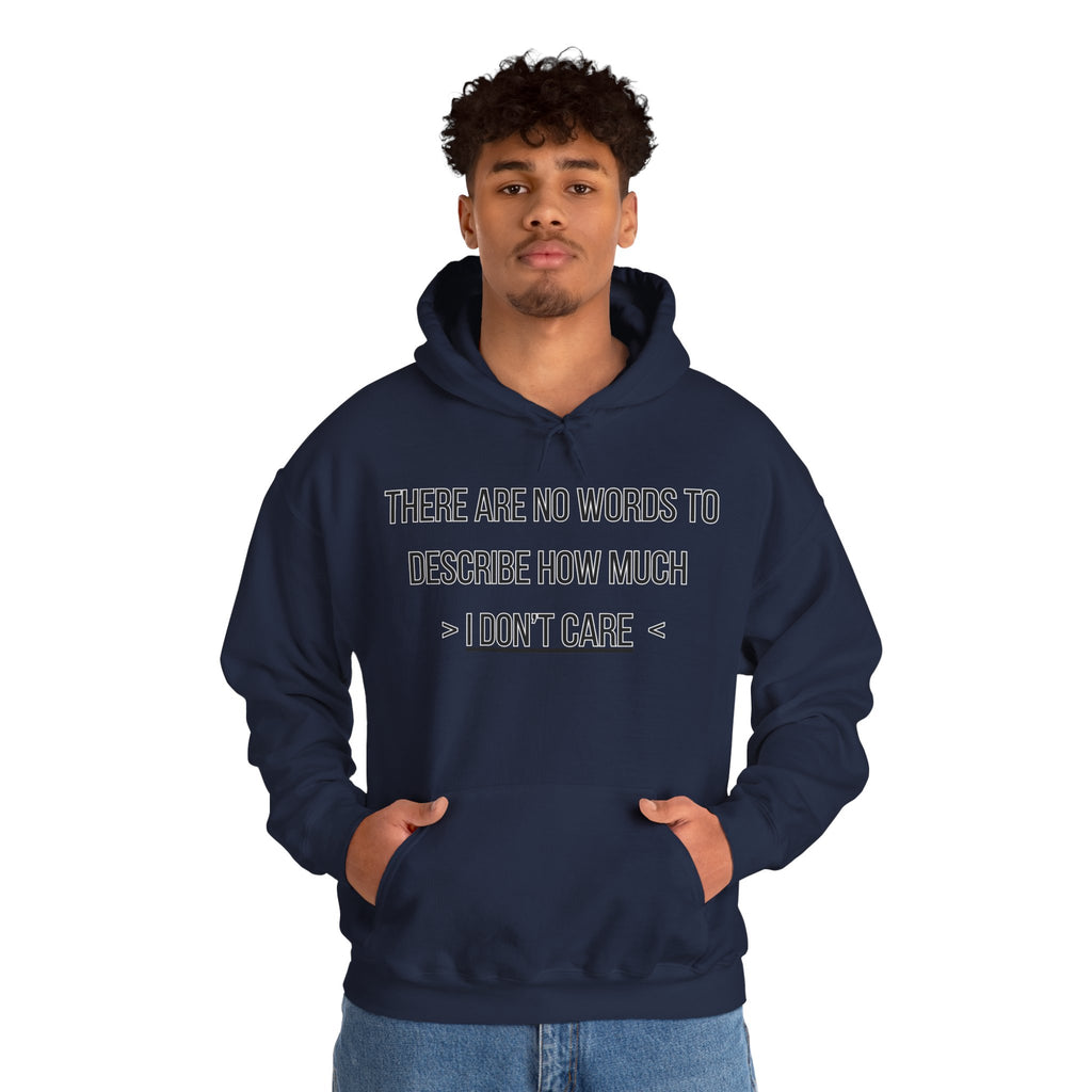 I Don't Care Hoodie | Unisex Heavy Blend Sweatshirt, Casual Wear, Gift for Friends, Cozy Fashion, Everyday Apparel
