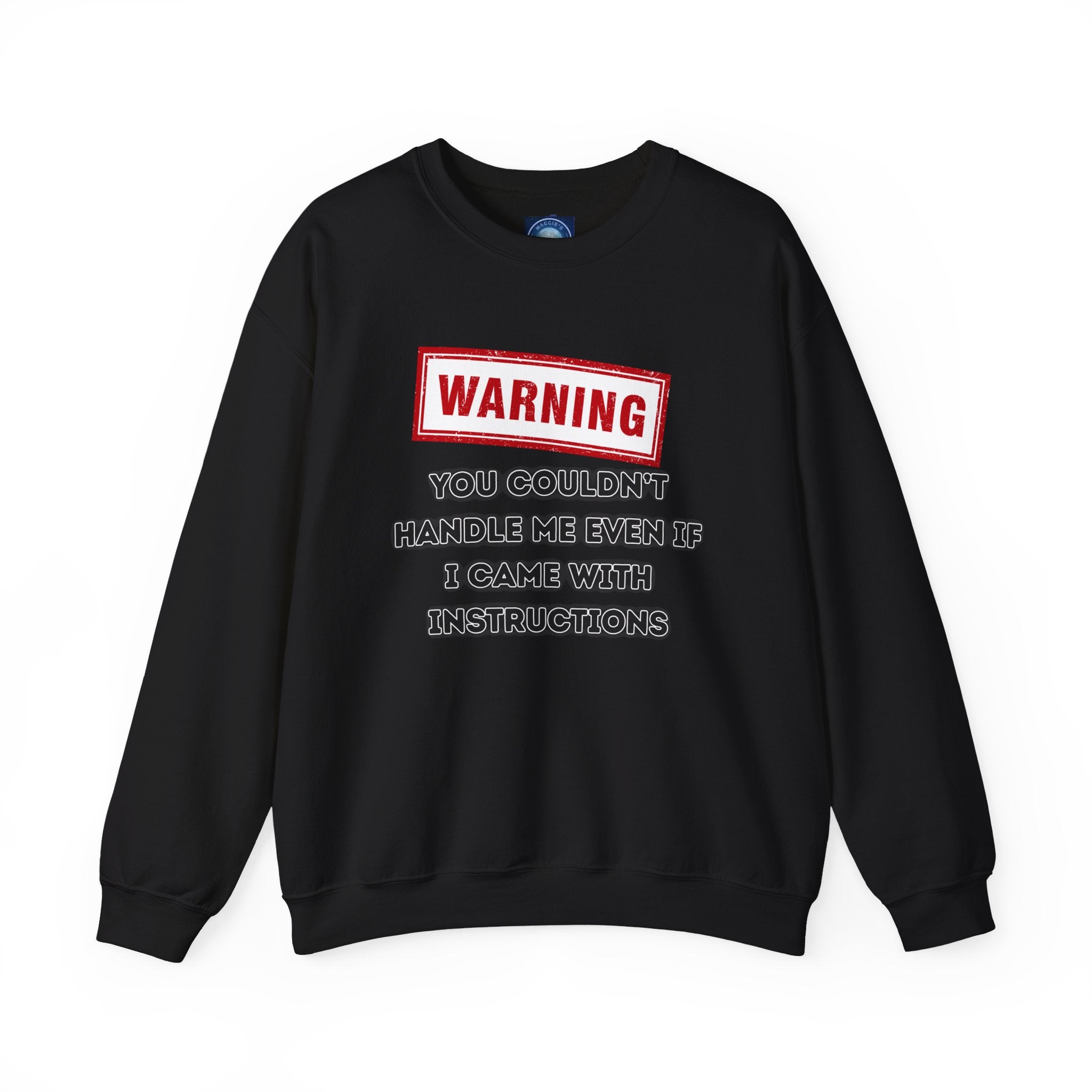 Warning Graphic Sweatshirt, Funny Crewneck for Laughter, Unisex Gift, Casual Style, Perfect for Everyday Wear