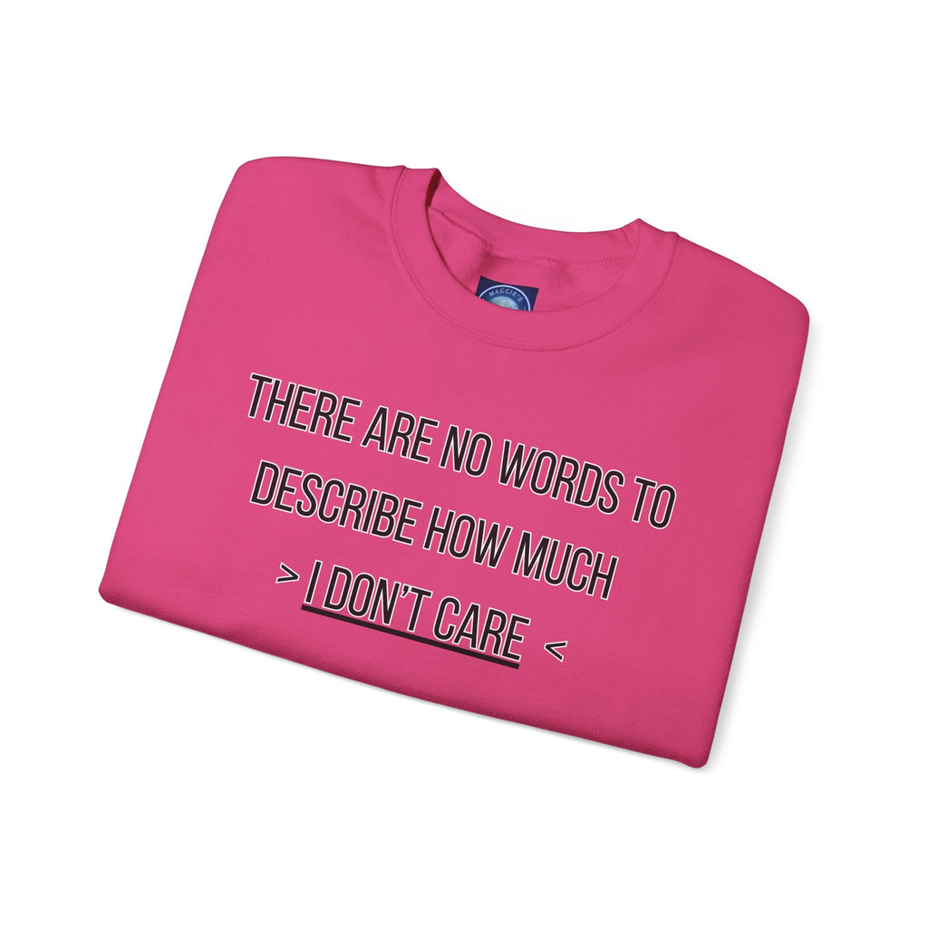 There Are No Words To Describe How Much > I Don’t Care < - Sweatshirt