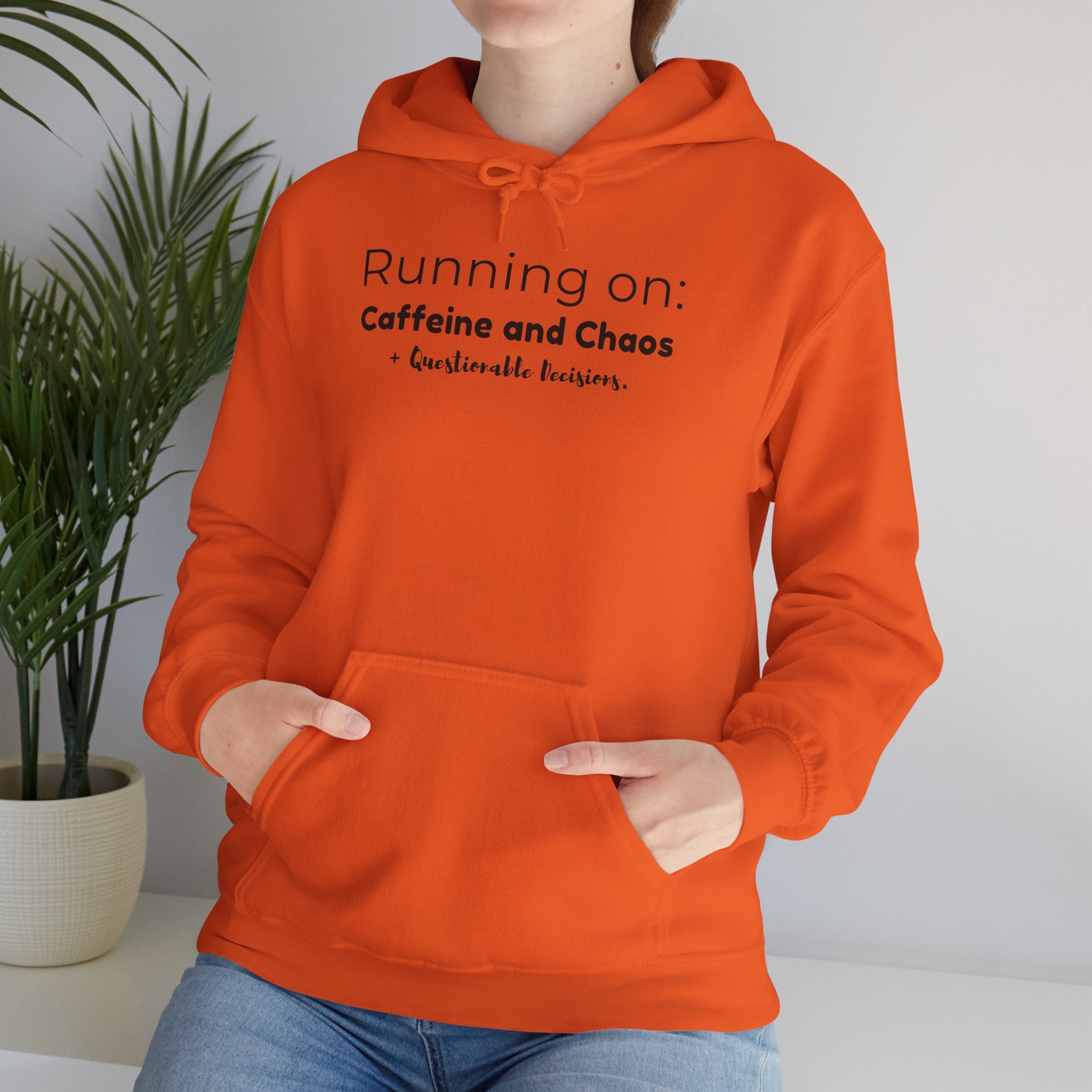 Running on: Caffeine and Chaos + Questionable Decisions - Hoodie