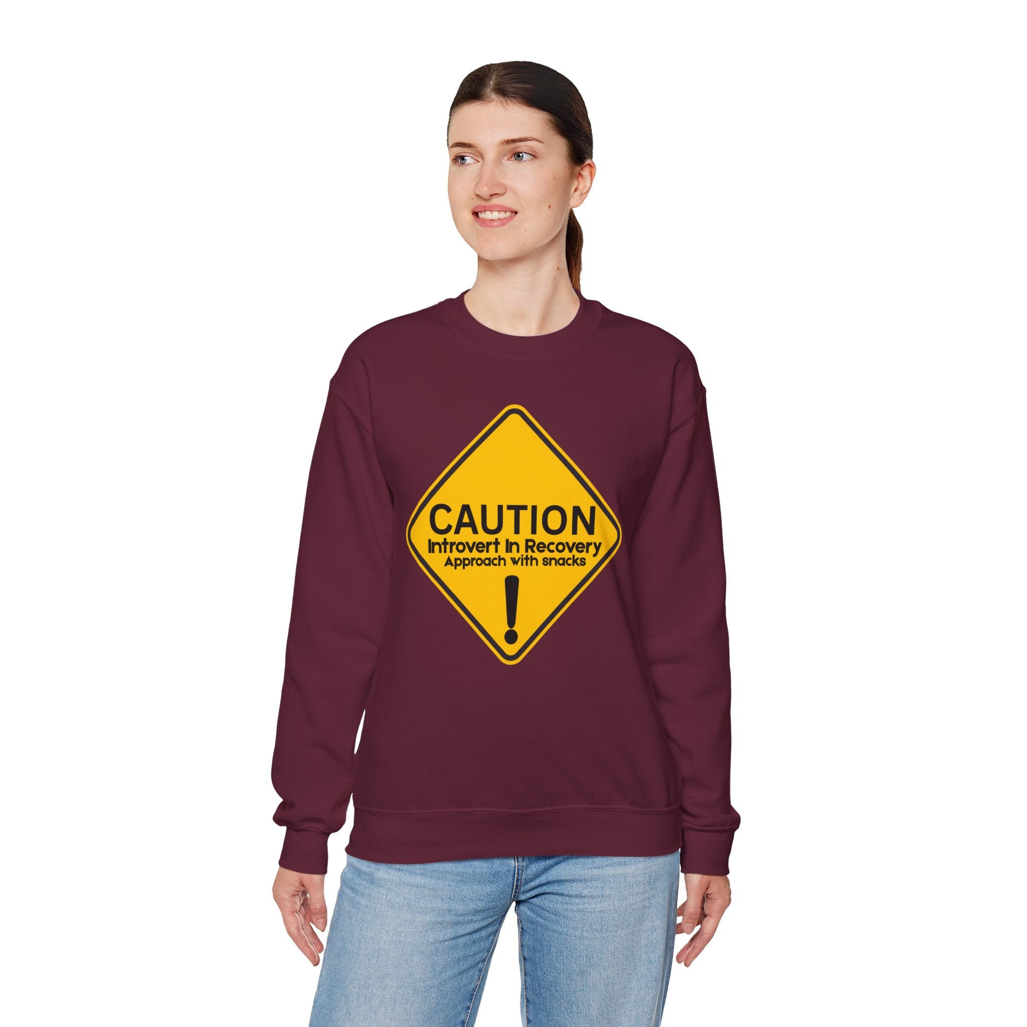 Caution: Introvert In Recovery — Approach With Snacks - Sweatshirt