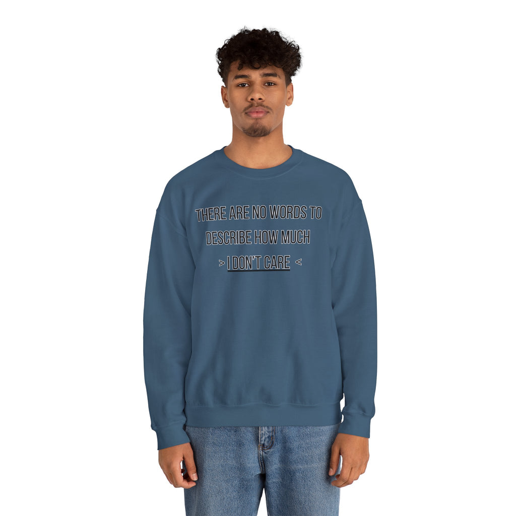 There Are No Words To Describe How Much > I Don’t Care < - Sweatshirt