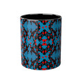 Blue & Red Abstract Pattern Accent Mug — 11oz Artistic Coffee Cup