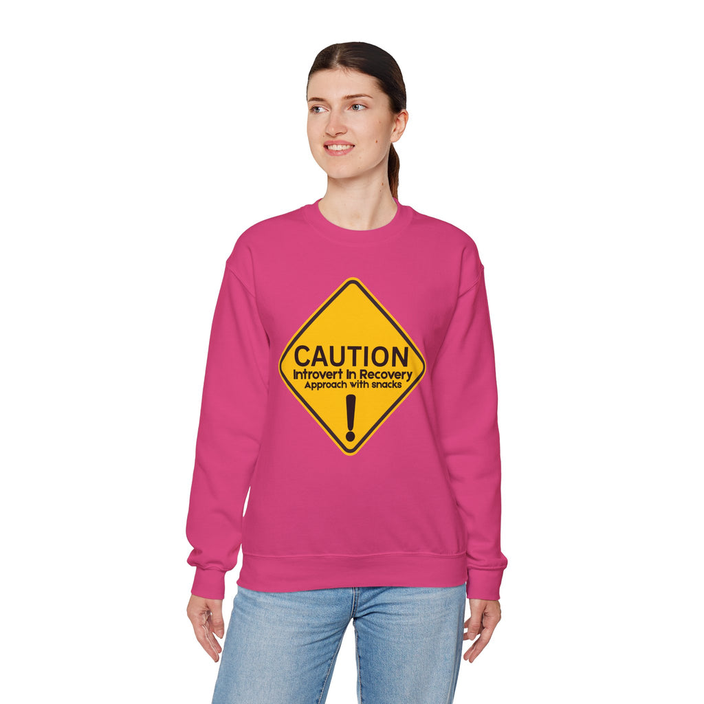 Caution: Introvert In Recovery — Approach With Snacks - Sweatshirt