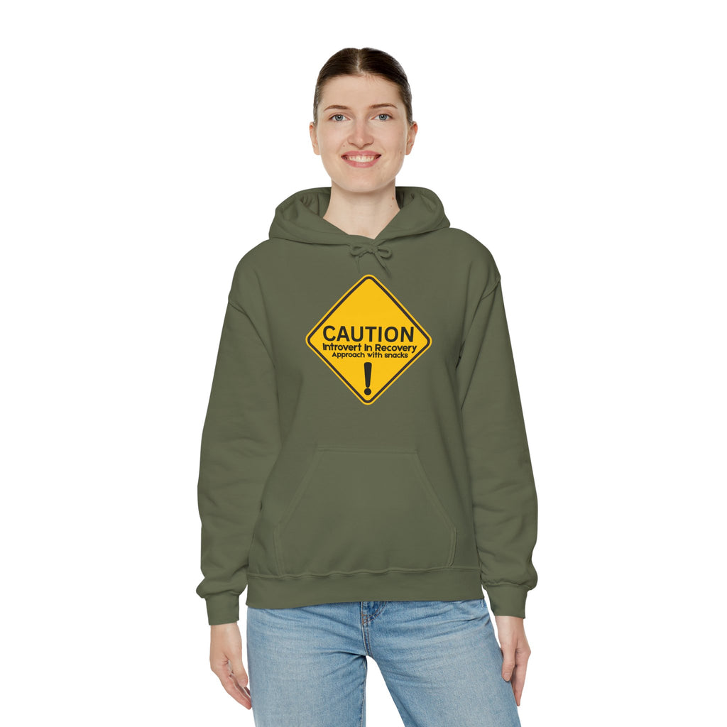 Caution: Introvert In Recovery — Approach With Snacks - hoodie