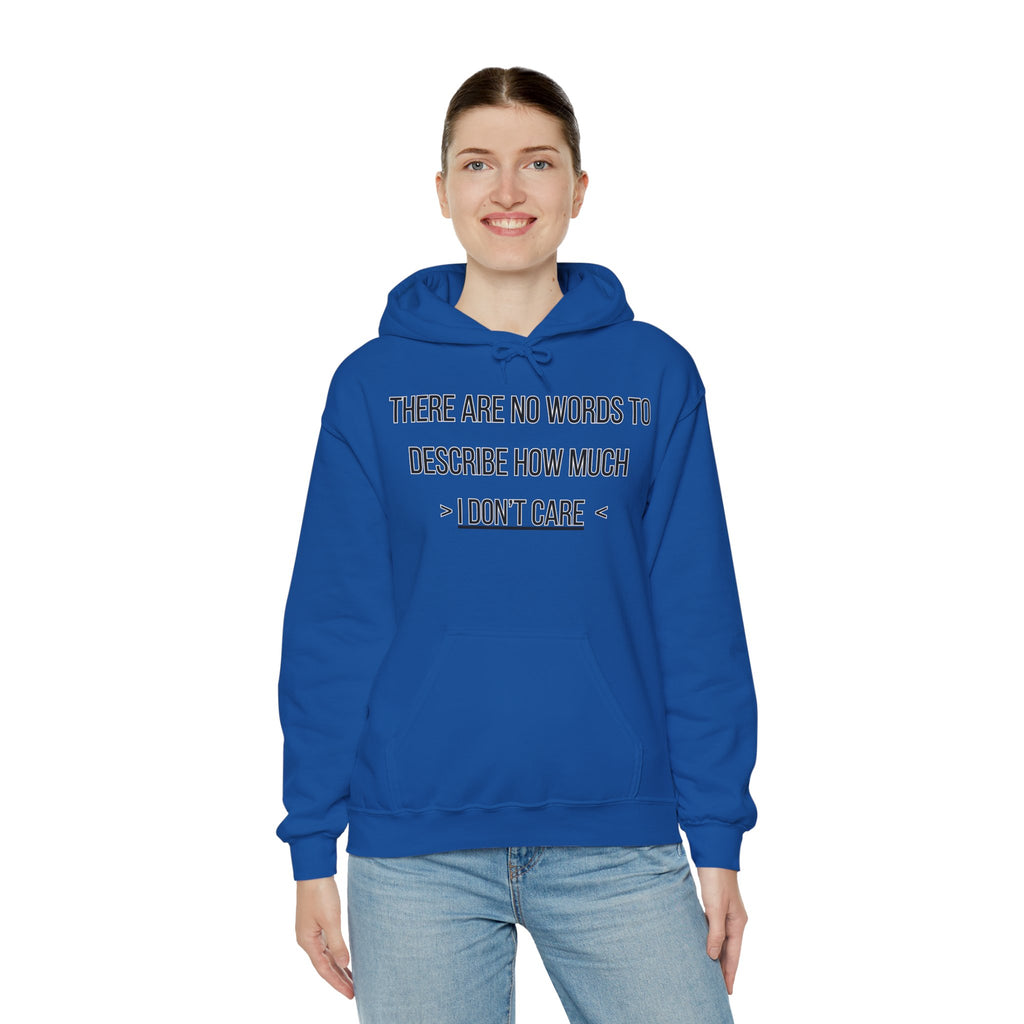 I Don't Care Hoodie | Unisex Heavy Blend Sweatshirt, Casual Wear, Gift for Friends, Cozy Fashion, Everyday Apparel