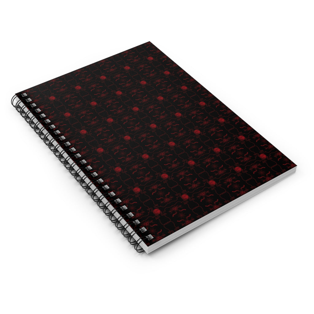 Dark Red Gothic Pattern Spiral Notebook — Ruled Journal for Notes & Ideas