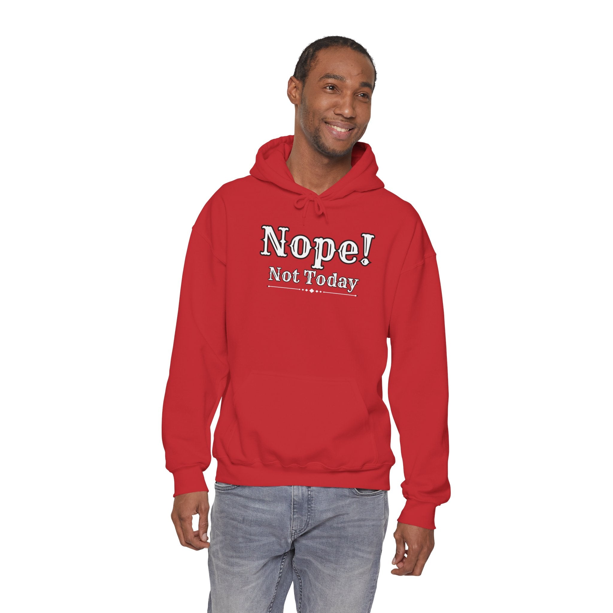 Nope! Not Today Hoodie — "Tomorrow" Back Graphic Casual Pullover