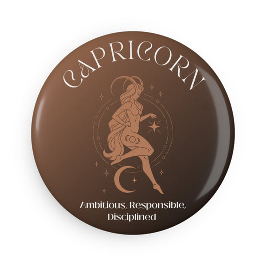 Capricorn, Button Magnet, Round (1 & 10 pcs)