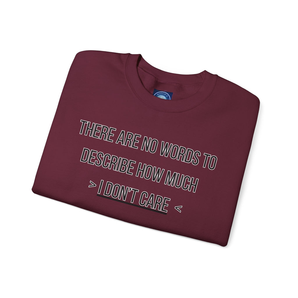 There Are No Words To Describe How Much > I Don’t Care < - Sweatshirt