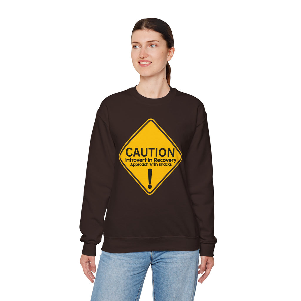 Caution: Introvert In Recovery — Approach With Snacks - Sweatshirt