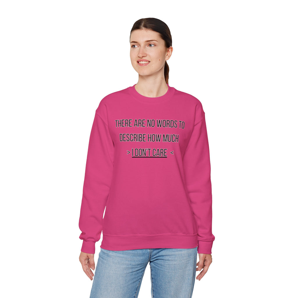 There Are No Words To Describe How Much > I Don’t Care < - Sweatshirt