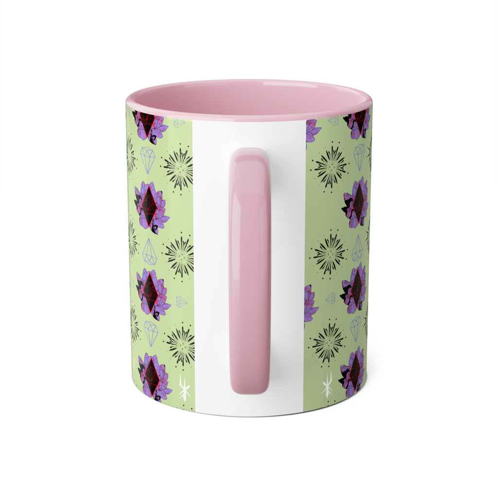 Geometric Floral Accent Mug — 11oz Decorative Coffee Cup