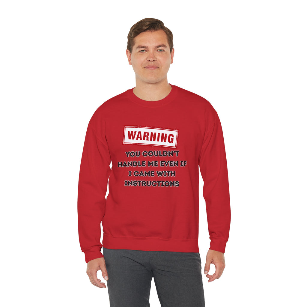 Warning Graphic Sweatshirt, Funny Crewneck for Laughter, Unisex Gift, Casual Style, Perfect for Everyday Wear